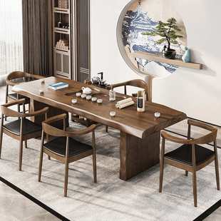 新中式实木茶台套装办公室接待喝茶桌客厅家用茶桌椅组合全套