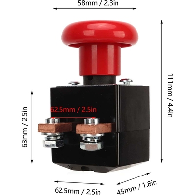 BORDSTRACT Emergency Stop Switch for Most Forklifts, 96V 250