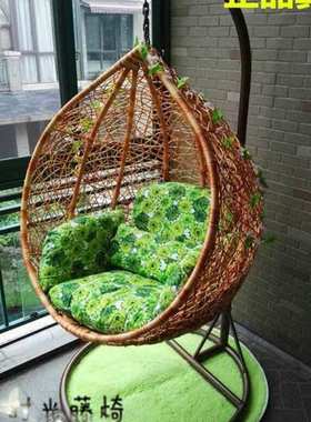 真藤鸟巢阳台吊篮吊椅躺椅印尼真藤摇椅藤椅成人花园秋千镂空hcds