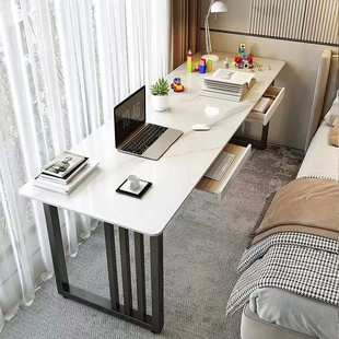 轻奢家用岩板书桌/简约酒店双人办公电脑桌阳台窄条桌床边工作台