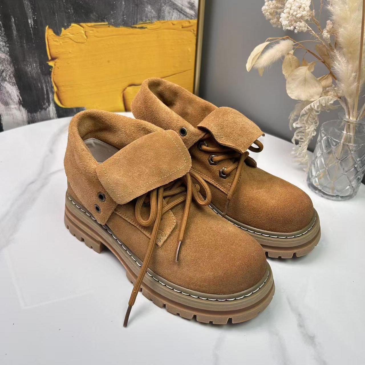 Qbu专柜正品黄色牛反绒皮单里大黄蜂马丁靴607B12 4/1