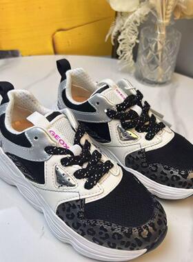 GEOX专柜正品会呼吸的鞋儿童黑色休闲运动鞋J04CNB 2/2