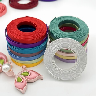 手工条盘扣绳花扣条硬条立体花型装 饰纽扣制作材料布条DIY含铜丝