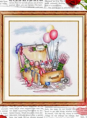 新款现代静物图案旅法归来清晰印花十字绣棉线套件客厅卧室装饰画