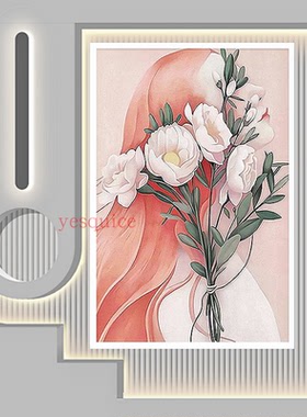 新款精准印花十字绣丝线满绣套件人物图案芍药少女客厅卧室装饰画