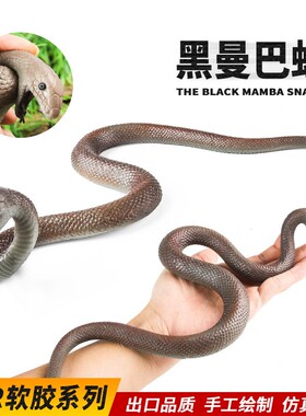 儿童认知玩具仿真动物模型TPR实心软胶蛇黑曼巴蛇蟒蛇眼镜蛇青蛇
