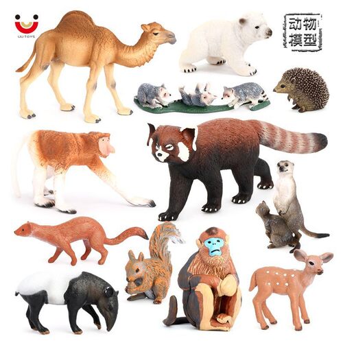 小熊猫松鼠实心摆件宝宝认知
