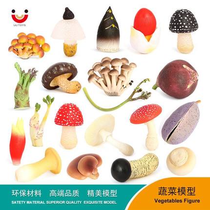 儿童玩具仿真植物模型蔬菜菌菇早教认知教具蘑菇香菇水果场景摆件
