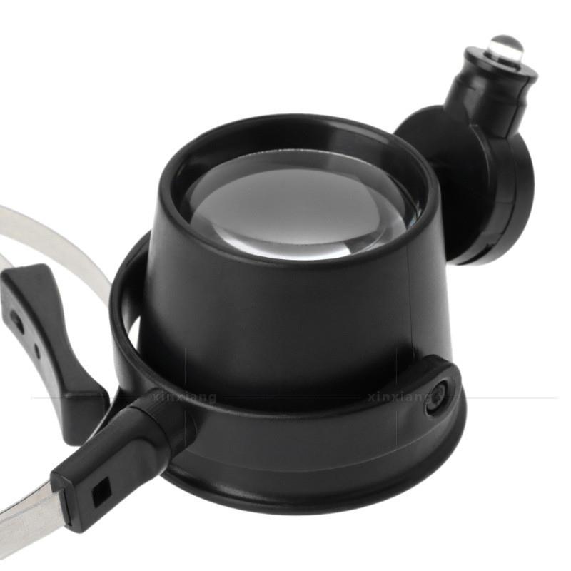 15倍头戴式单眼修表眼戴式放大镜带LED灯鉴定专用手表钟表维修工