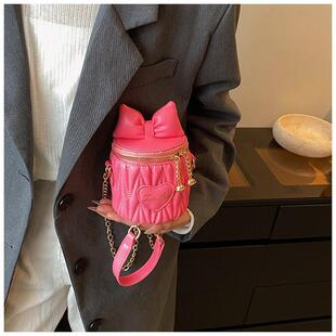 迷你小包包新款韩系小香风女童链条斜挎包包可爱蝴蝶结绣线单肩包