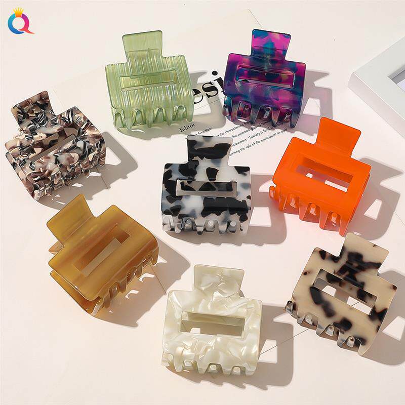 奇阅饰品醋酸板材网红复古玳瑁发饰少女抓夹大号简约亚克力发夹