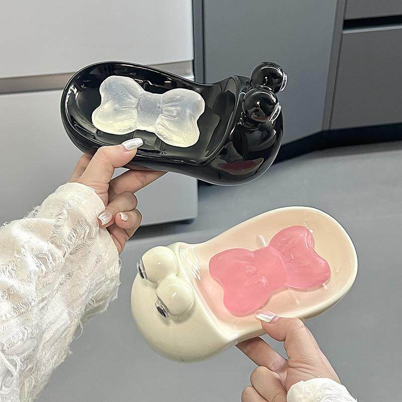 轻奢风陶瓷肥皂碟创意蜗牛造型香皂盒不积水高颜值家用装饰肥皂盒