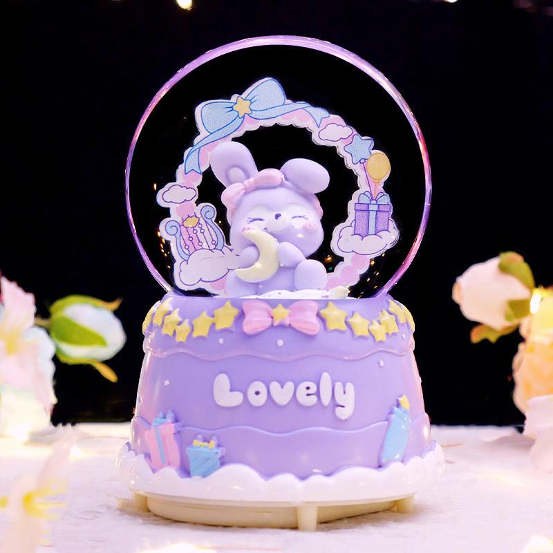 可爱星河入梦发光发亮音乐盒水晶球送女孩子生日礼物卧室装饰品