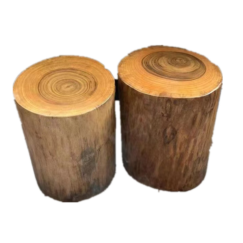 根雕凳子实木墩子原木树桩木桩底座茶几茶桌配凳大板支架圆木凳u.
