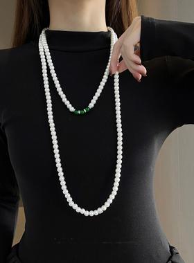 长款双层毛衣链女式项链