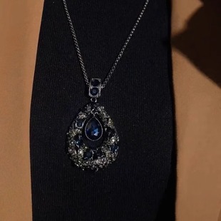 韩国时尚 项链女 倾城水滴之恋唯美气质百搭高端大气秋冬毛衣链长款