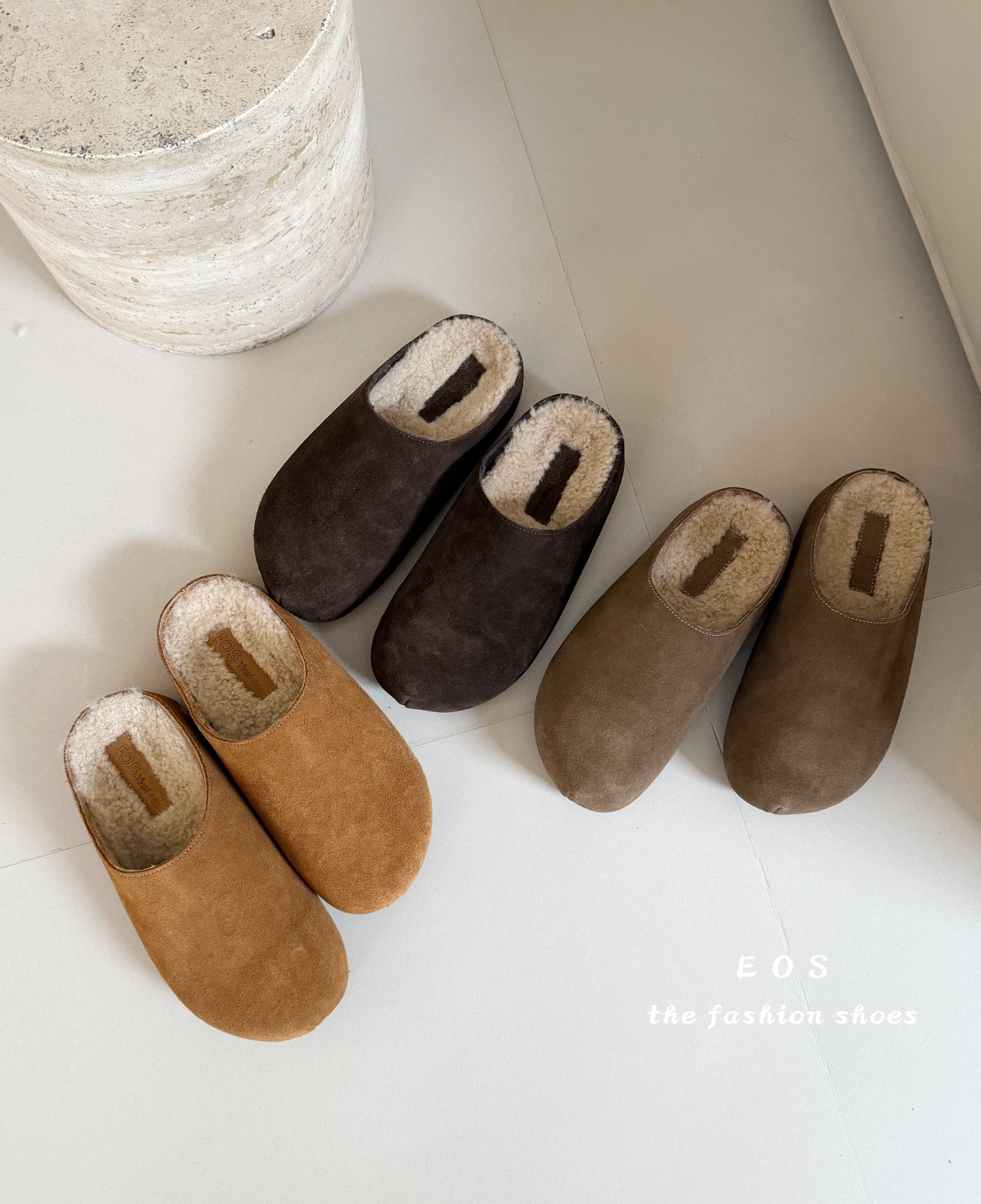 EOS25286-1包头拖鞋厚底女款2025冬新款外穿高级感软底真皮懒人鞋