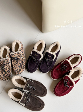 25188-15EOS磨砂皮勃肯鞋女2026秋冬款简约软底乐福鞋