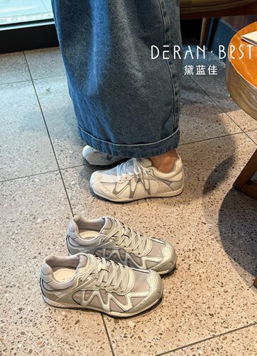 597-013黛蓝女鞋2026新款网面透气运动休闲内增高阿甘鞋女轻便