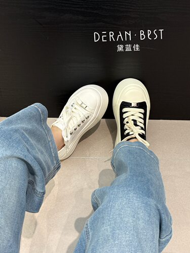 508黛蓝女鞋韩版厚底春夏透网板鞋女鞋系带休闲鞋增高百搭小白鞋