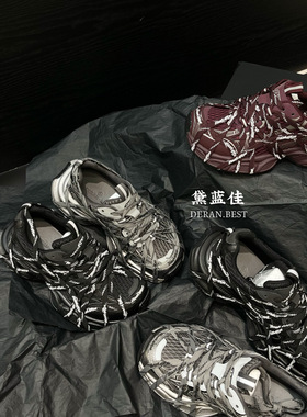 。黛蓝佳57-5870巴黎爆款新品运动显脚小增高绑带做旧擦色老爹