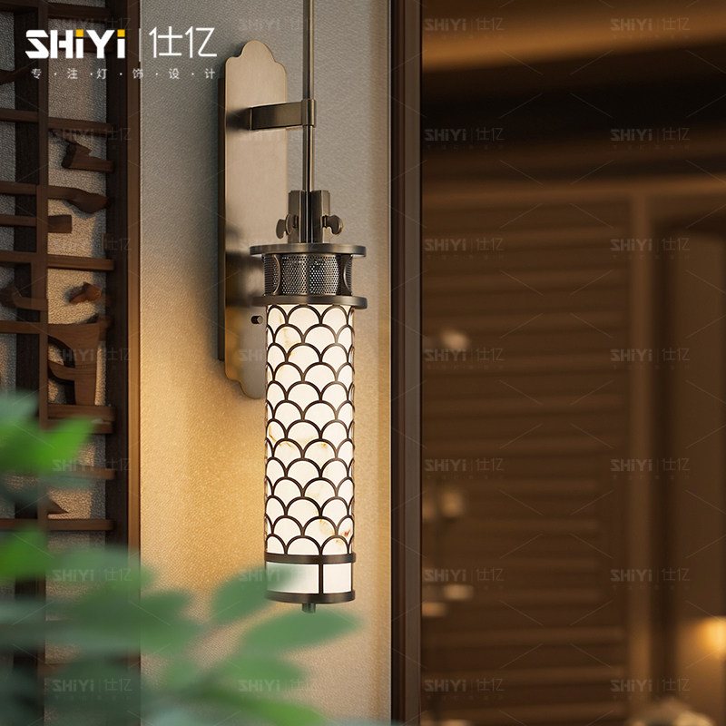 新中式壁灯背景墙卧室酒店会所走廊过道设计师定制工程中国风壁灯