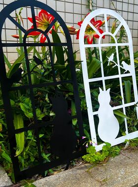 金属工艺超萌小猫窗户设计挂件户外壁饰装饰画艺术花园装饰摆件