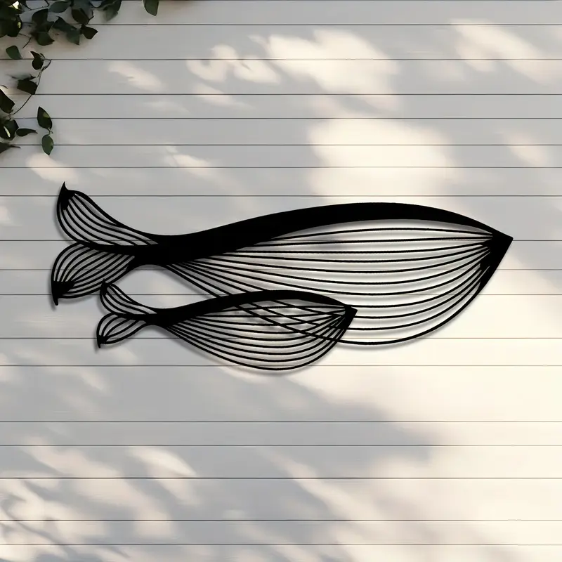 艺术海洋金属母子鲸鱼极简风格雕像壁画适合家庭酒店浴室等墙面,家居饰品,户外/庭院摆件,淘宝优惠券,粉丝福利购,淘宝优惠卷