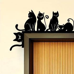 猫咪金属摆件用于开关门顶墙壁点缀创意门框家居壁炉墙角装饰挂件