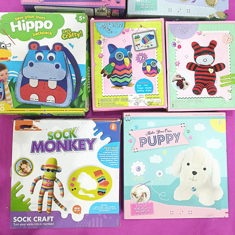 买一发三彩盒儿童手工玩偶拼图串珠手缝布偶盆栽等款式随机发货,玩具/童车/益智/积木/模型,其他手工制作,淘宝优惠券,粉丝福利购,淘宝优惠卷