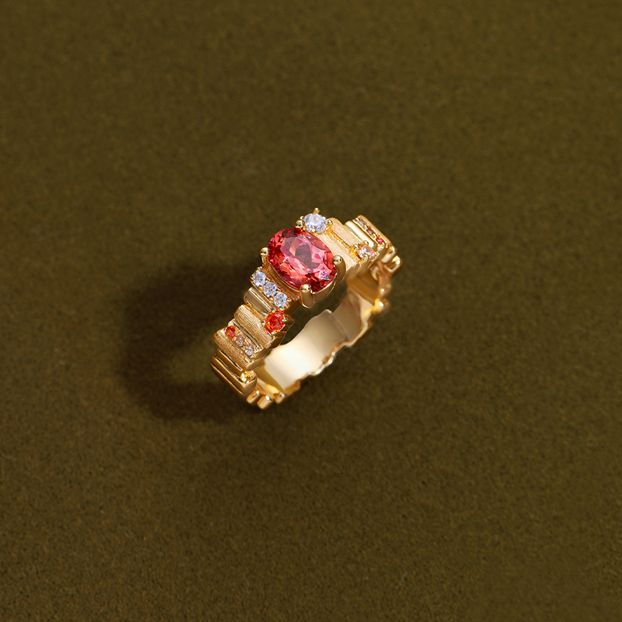 小众设计感银镀金节日氛围戒指