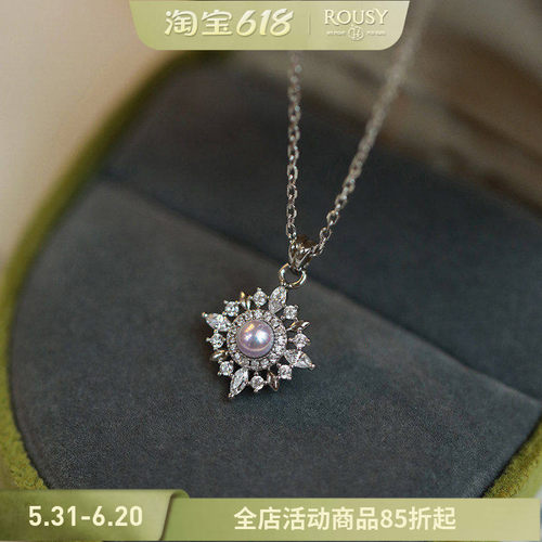 小众轻奢银饰女项链淡水珍珠