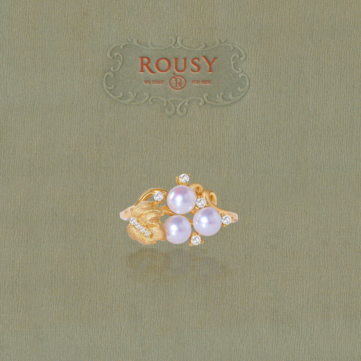 《盛宴2.0》复古设计感精致百搭气质天然淡水珍珠戒指环女金色