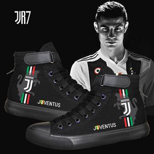 2024龙年足球周边尤文图斯C罗春夏新款帆布鞋男女情侣休闲男友礼