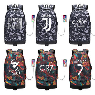 2024C罗7号背包尤文图斯双肩包CR7 中小学生书包男足球明星包休闲