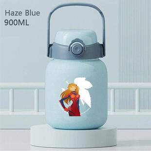 2024新世纪福音战士新款不锈钢便携随行保温水杯一盖双饮直饮杯大