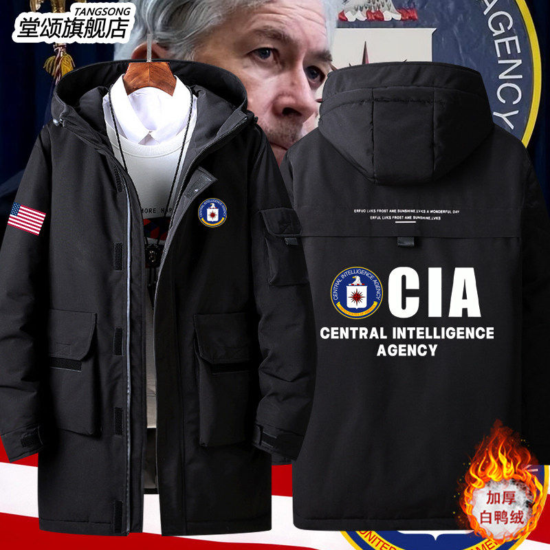 2026美国中央情报局CIA标志羽绒服外套特工探员间谍机构秋冬上衣