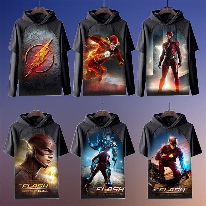 2024闪电侠长袖T恤连帽