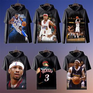 2024阿伦艾弗森 球员 长袖T恤连帽衣服明星周边上衣服装定制图案