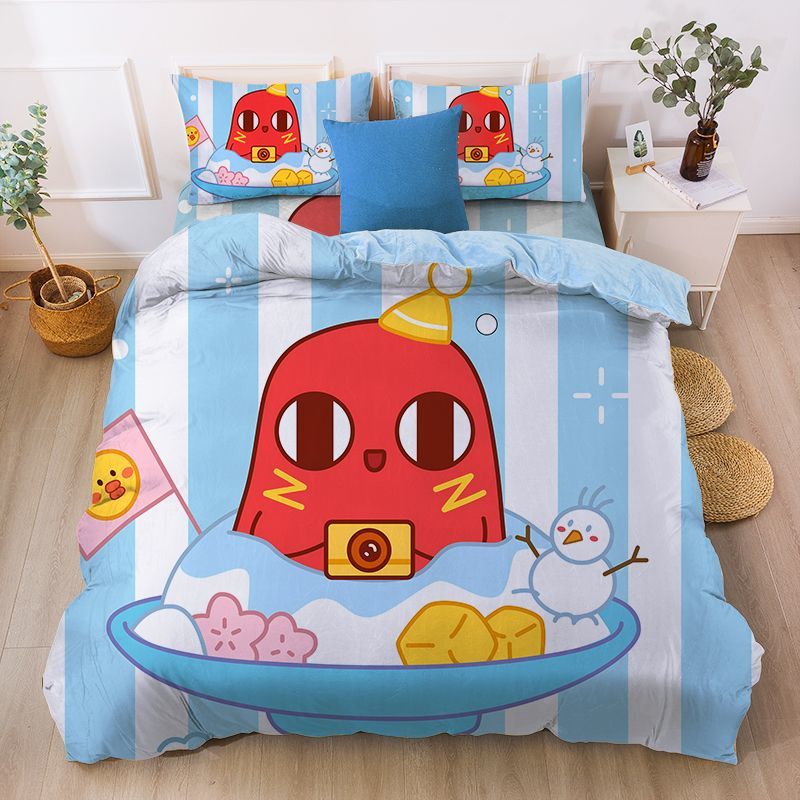2025红小豆四件套水晶绒