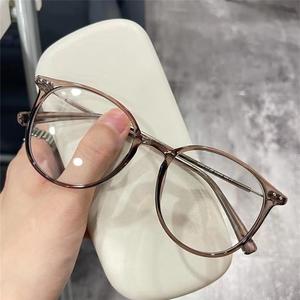 栗子棕ins高级显白超轻圆脸镜