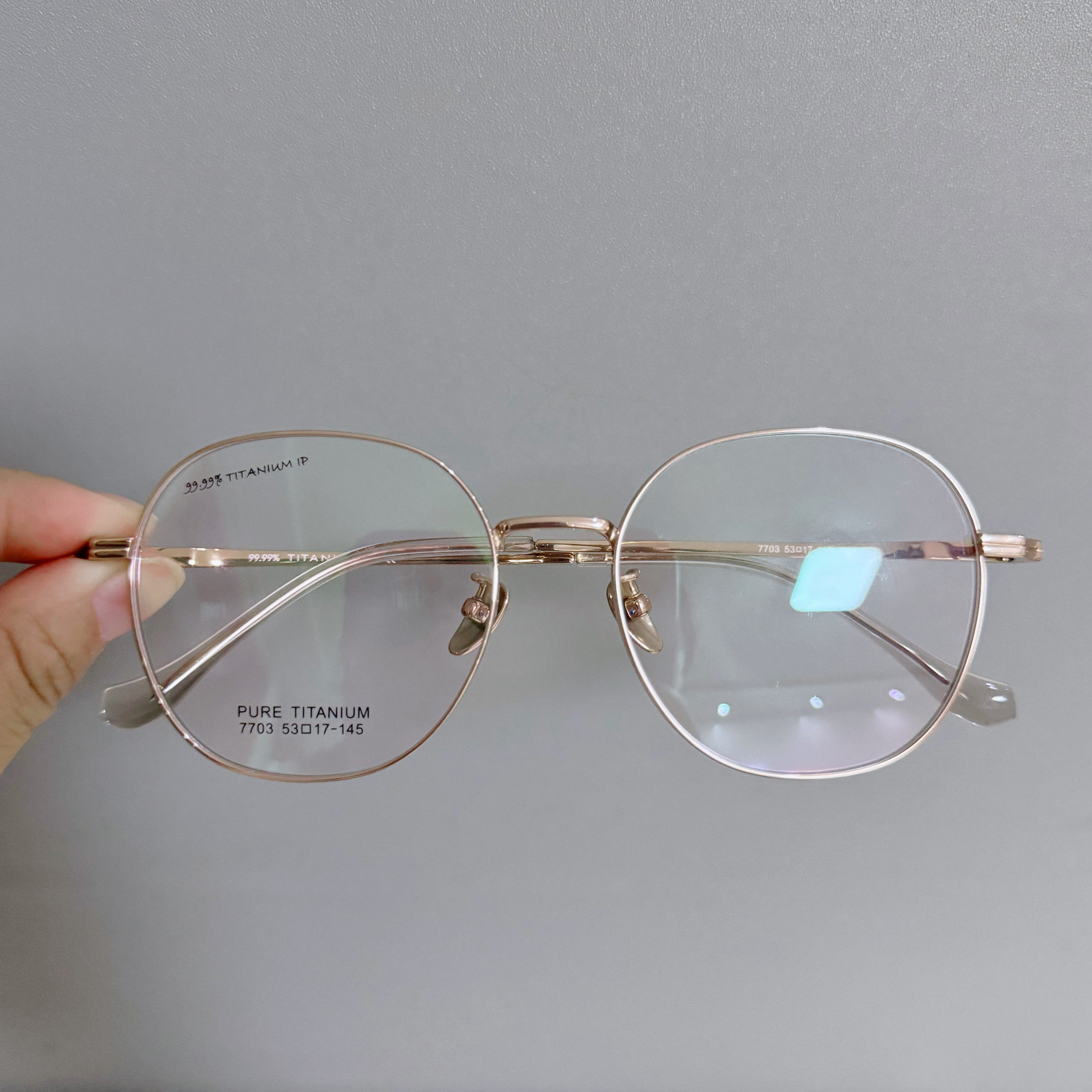 超轻纯钛近视眼镜框女圆脸椭圆形可配近视银色镜架潮款男大脸