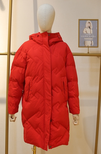 艾莱依连帽红色净版羽绒服6020401177