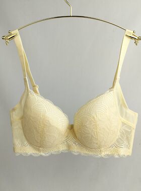 A35黛**简约蘩叶大胸性感文胸调整收副乳薄款文胸E003222