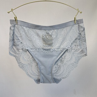 87R2368 Premium金致蕾丝中腰平角裤 no退换 黛 A34