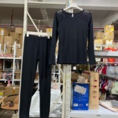 A45 黛安芬蕾丝拼接女士保暖套装 咖啡碳蓄热H000043