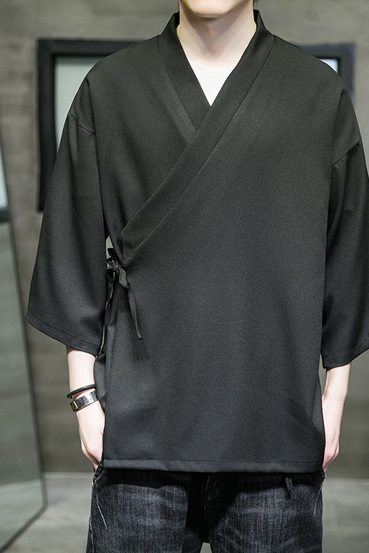 夏风日系风纯色休闲汉服开衫加大加宽加码电商A100-Y116-P55,男装民族服装,电商A100