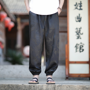 风龙纹暗纹休闲裤DSA100-8811-P30