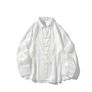 风提花衬衫男士长袖新中式男装盘扣唐装汉服电商A100-C39-P65图片