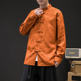 风长袖加厚盘扣休闲暗纹清明上河图纯色衬衫电商A100-C18-P68，男装衬衫，电商A100